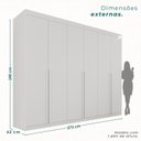 Ver imagem 4 de Guarda-Roupa Casal 6 Portas 8 Gavetas Florianópolis 100% MDF Branco/Neve