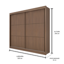 Ver imagem 4 de Guarda Roupa Mdf Cancun 2 Portas de Correr Castanho
