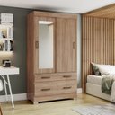 Ver imagem 1 de Guarda-roupa 2 Portas Deslizantes 4 Gavetas com Espelho B25