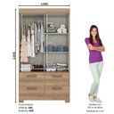 Ver imagem 3 de Guarda-roupa 2 Portas Deslizantes 4 Gavetas com Espelho B25