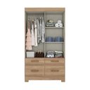 Ver imagem 4 de Guarda-roupa 2 Portas Deslizantes 4 Gavetas com Espelho B25
