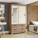 Ver imagem 2 de Guarda-roupa 2 Portas Deslizantes 4 Gavetas com Espelho B25