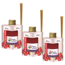 Kit 3 Aromatizador de Ambiente Tropical Cor: Morango com Campanhe - 1