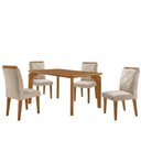 Ver imagem 2 de Mesa Liz 120 MDF com 4 Cadeiras Melissa Veludo Creme/Naturalle/Naturalle