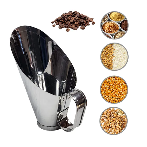 Kit com 5 Conchas para Cereais e Ração 2kg - Aço Inox - Gudim