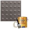 Kit 10 Pisos Tátil Alerta Cinza Pvc 25x25cm / Fita Crepe / Pincel / Cola Kisafix 750g - 1