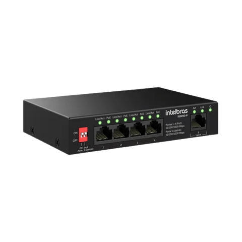 Switch Intelbras Desktop 5 Portas Giga Ethernet S1105g-p