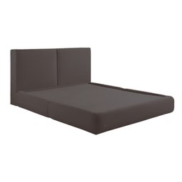Cama com Cabeceira Elva King Base no Chão Veludo Luxo Marrom G92 - Gran Belo - 2