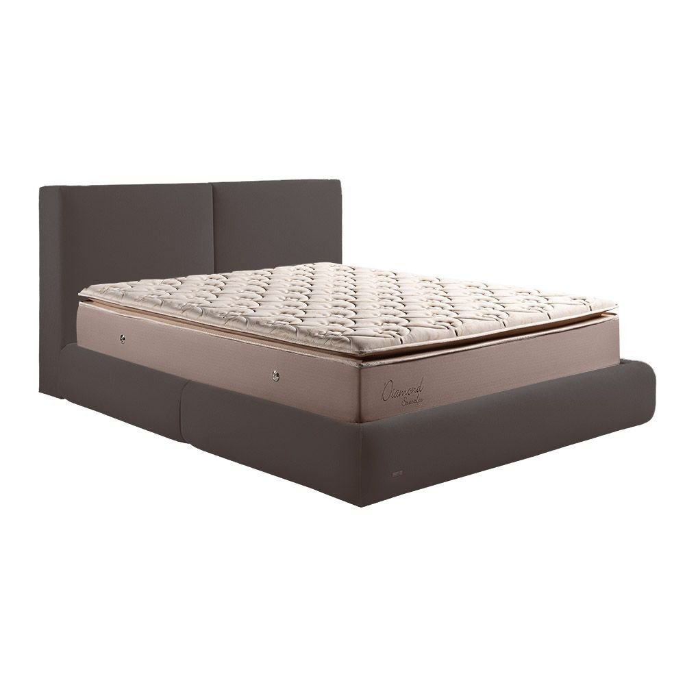 Cama com Cabeceira Elva King Base no Chão Veludo Luxo Marrom G92 - Gran Belo - 6