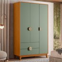 Ver mais imagens de Conjunto de Quarto com Guarda-Roupa e Cômoda Ipê Marrom/Cinamomo/Sálvia