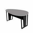 Ver imagem 2 de Mesa de Reunião para Escritório 180x110cm Orgânica com Pés em Metal Corporate F5 Cinza/Preto