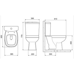 Kit de Bacia com Caixa Acoplada 3/6l e Itens de Instalação City Celite - 3