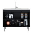 Ver imagem 2 de Balcão de Cozinha com Pia Inox 100cm Julia M24 Preto - Mpozenato