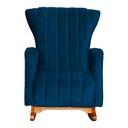 Ver imagem 3 de Poltrona Estofada de Balanço Melinda Veludo Azul Marinho - Lm Decor