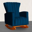 Ver imagem 1 de Poltrona Estofada de Balanço Melinda Veludo Azul Marinho - Lm Decor