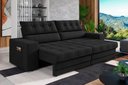 Ver imagem 1 de Sofá Oscar Plus 2,06m Retrátil e Reclinável Suede Preto - Xflex