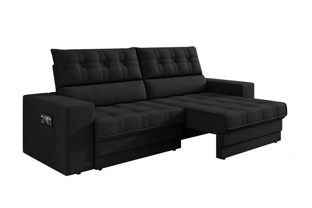 Sofá Oscar Plus 2,00m Retrátil/reclinável Suede Preto - Xflex - 5
