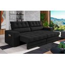Ver imagem 1 de Sofá Oscar Plus 2,06m Retrátil/reclinável Suede Preto - Xflex