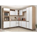 Ver imagem 1 de Cozinha Completa Modulada 8 Peças com Armário e Balcão Mel Luciane Móveis