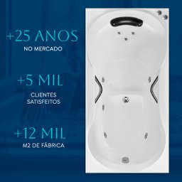 Banheira Retangular Ottawa Completa com Hidro - 127v - 5
