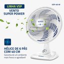 Ver imagem 2 de Ventilador de Mesa Mondial Super Power 3 Velocidades 6 Pas 40cm Vsp-40-w