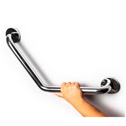 Barra de Apoio 20x20 Inox Angular Idoso Cadeirante Banheiro Acessibilidade Box Segurança Chuveiro - 6