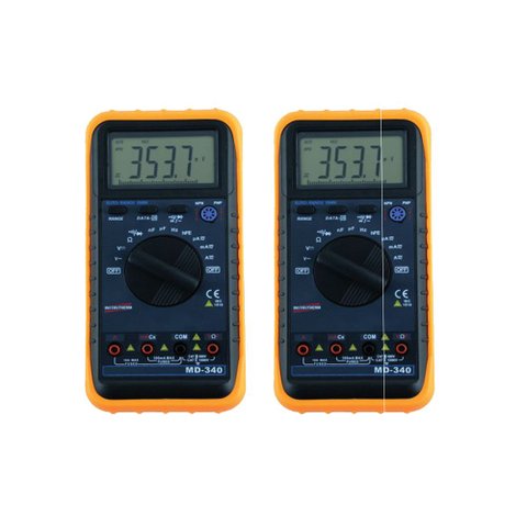 Kit 2 Multímetro Digital Lcd Cat III 600V Tensão Ac Dc Corrente Holster Ponta Prova Md-340 Portátil