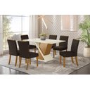 Ver imagem 1 de Jogo de Mesa Solus e 6 Cadeiras Vega Nature/marrom - Fdecor