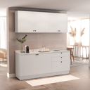 Ver imagem 1 de Cozinha Compacta Modulada 6 Portas 3 Gavetas 100% MDF 1 Tampo Sevilha Branco/Artico