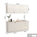 Ver imagem 3 de Cozinha Compacta Modulada 6 Portas 3 Gavetas 100% MDF 1 Tampo Sevilha Branco/Artico
