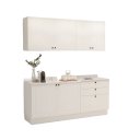 Ver imagem 2 de Cozinha Compacta Modulada 6 Portas 3 Gavetas 100% MDF 1 Tampo Sevilha Branco/Artico