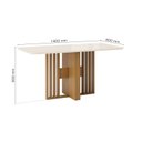 Ver imagem 3 de Mesa de Jantar 6 Lugares 160cm Tampo MDF e Vidro Canto Arredondado Larah