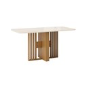 Ver imagem 2 de Mesa de Jantar 6 Lugares 160cm Tampo MDF e Vidro Canto Arredondado Larah
