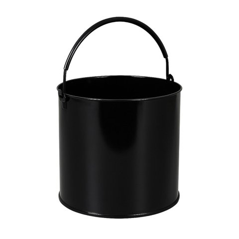 Balde de Obra 12 Litros Preto em Aço Sf02 para Construção