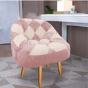 Ver imagem 2 de Kit 02 Poltrona Paloma Escritório Sala Pé Palito Suede Rosa Bebê e Suede Bege - Dominic Decor