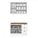 Ver imagem 3 de Cozinha Compacta Americana 5 Portas 3 Gavetas 100% Mdf Branco Hp/nature - Henn
