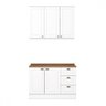 Cozinha Compacta Americana 5 Portas 3 Gavetas 100% Mdf Branco Hp/nature - Henn - 2