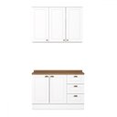 Ver imagem 2 de Cozinha Compacta Americana 5 Portas 3 Gavetas 100% Mdf Branco Hp/nature - Henn