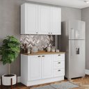 Ver imagem 1 de Cozinha Compacta Americana 5 Portas 3 Gavetas 100% Mdf Branco Hp/nature - Henn