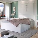 Ver imagem 1 de Cama Reta de Casal com 4 gavetas Ilan 1254 Branca