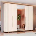 Ver imagem 1 de Guarda Roupa 270cm Casal Cantos Arredondados com Espelho 6 Portas Premium Henn