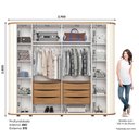 Ver imagem 2 de Guarda Roupa 270cm Casal Cantos Arredondados com Espelho 6 Portas Premium Henn