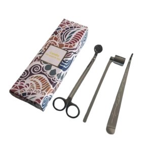 Tesoura Abafador Pinça para Pavio de Vela Kit Tool para Vela:prata