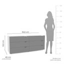 Ver imagem 2 de Cômoda Organizadora 150cm com 6 Gavetas 240821 Linha Porto Politorno