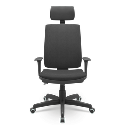 Cadeira Brizza Soft Presidente Poliéster Giratória Backplax - Apoio de Cabeça e Braços Reguláveis - 1