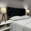 Ver imagem 1 de Cabeceira Cama Queen Capitonê Cannes Suede Preto 120 Rbl