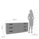 Ver imagem 3 de Cômoda Lisboa com 6 Gavetas 150x63cm Branco/Cinza 240839