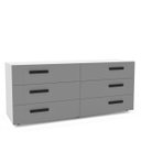 Ver imagem 2 de Cômoda Lisboa com 6 Gavetas 150x63cm Branco/Cinza 240839