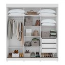 Ver imagem 3 de Guarda-roupa Casal Saion Plus 3 Portas 3 Gavetas com Espelho 81972.227 Branco - Móveis Lopas