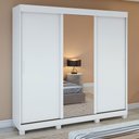 Ver imagem 1 de Guarda-roupa Casal Saion Plus 3 Portas 3 Gavetas com Espelho 81972.227 Branco - Móveis Lopas